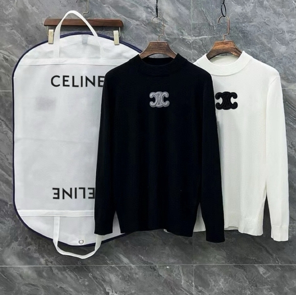 Celine classic logo letters semi -high -neck sweater - Picture 8 of 9